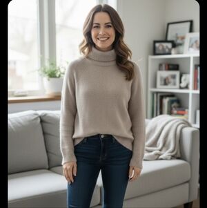 Naif Angora Wool Blend Turtleneck Sweater
